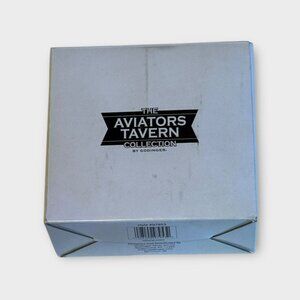 Airplane Aviators Tavern Godinger Silver Embossed Wine Coaster Set Unused In Box